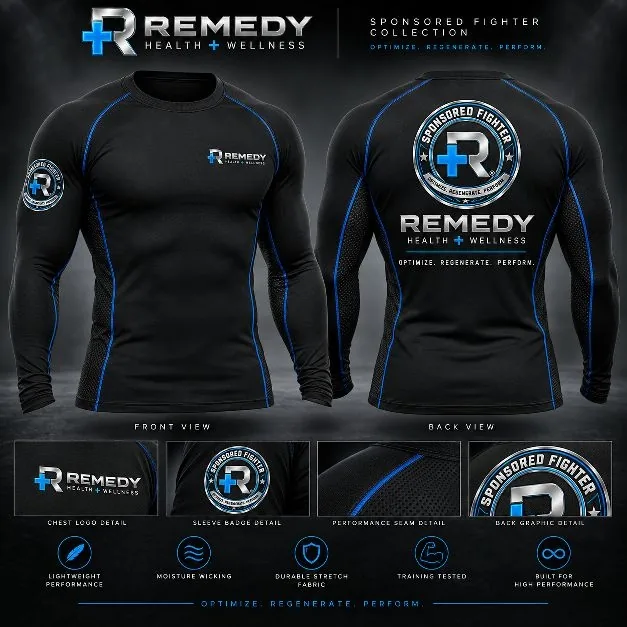 Remedy compression shirt in performance fabric for training and weight cuts